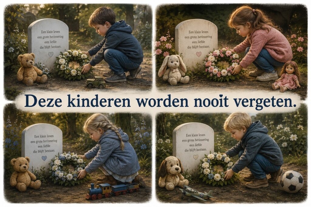 Kinder leggen kranzen bij grafstenen kinder oorlogsslachtoffers